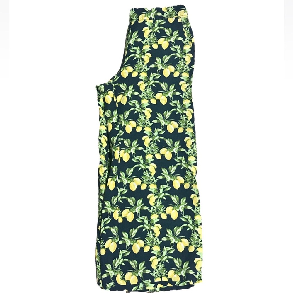LOFT Women’s S Lemon Tree Verbena LINEN & VISCOSE Pants Casual Wide Leg Bold Fun - Picture 3 of 9